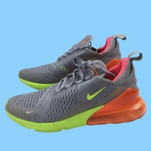 Nike Air Max 270 Gray Green Orange Mens Sneakers Size 9 With Box